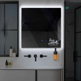 Specchio LED Quadrato | Pulsante touch | Luce bianca fredda - Reyze Serie Motivated Modello 3